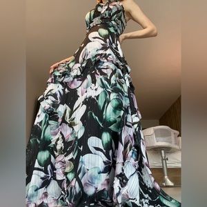 Bebe Floral Long Elegant Dress - For Special Occasions - Size Small/4